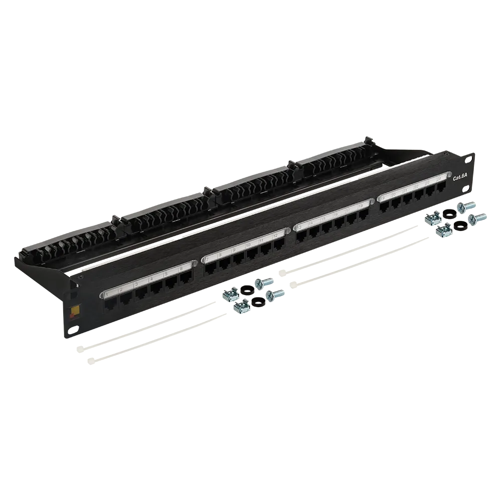Патч-панель 19", 24 порта RJ45, неэкранированная, кат.6A, 1U LANMASTER