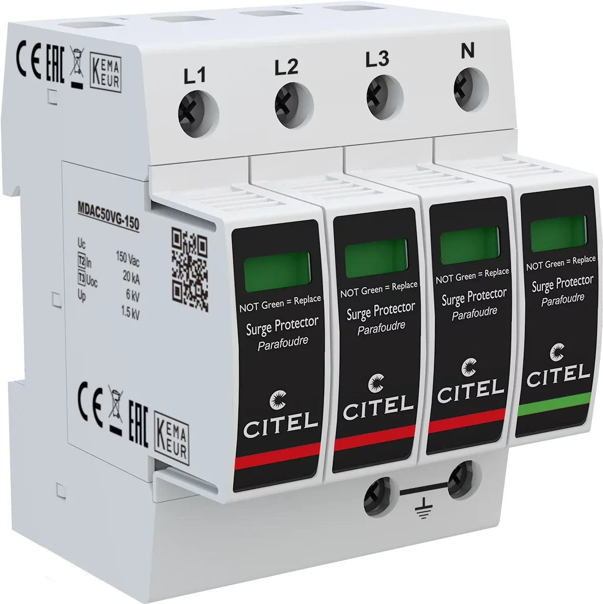 Устройство защиты от импульсных перенапряжений Citel DAC50VG-31-150 (821130134), тип 2+3