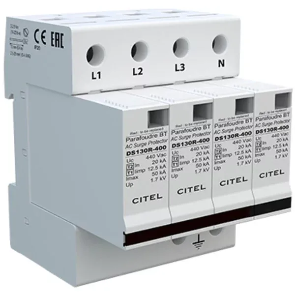 Устройство защиты от импульсных перенапряжений Citel DS134R-400 (571404), тип 1+2